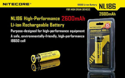 NiteCore 9060110552 Επαναφορτιζόμενη Μπαταρία 18650 Li-ion 2600mAh 3.7V 1τμχ