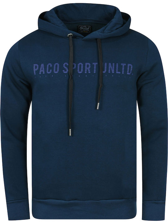 Paco & Co Men's Sweatshirt with Hood and Pockets Navy