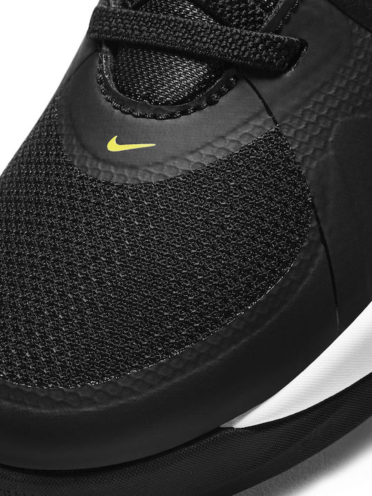 Hustle Team Hustle D9 Kids Sports Shoes Basketball with Hoop & Loop Closure Black / High Voltage / Light Smoke Grey