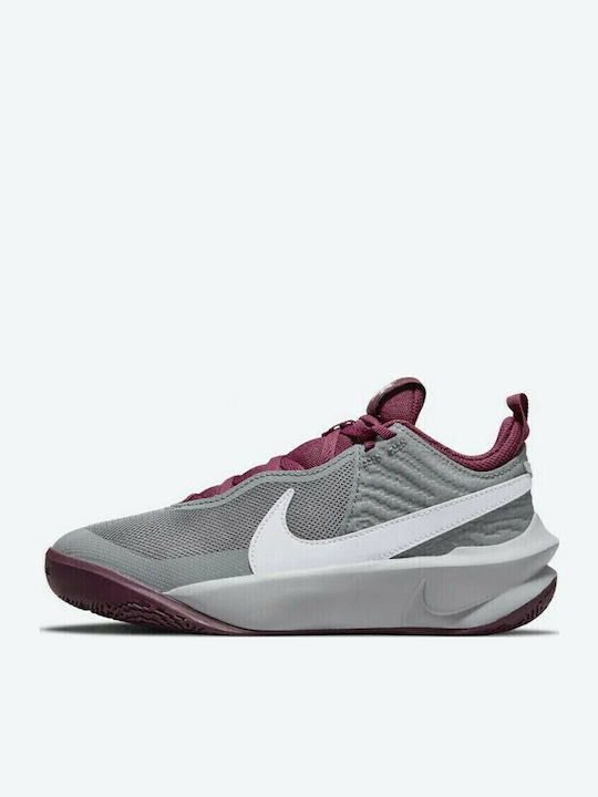Hustle Team Hustle D 10 Kids Sports Shoes Basketball with Laces Smoke Grey / Pure Violet / Dark Beetroot