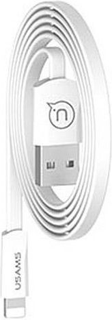 Usams Flat USB to Lightning Cable Λευκό 1.2m (SJ199)
