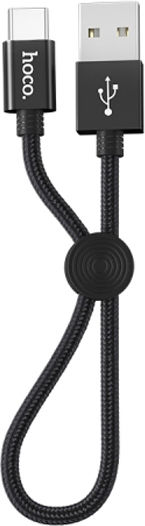 Hoco Braided USB to Lightning Cable Μαύρο 0.25m (HOC-X35i-BK)
