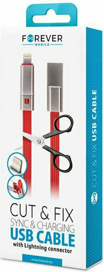 Forever Flat USB-A to Lightning Cable Red 1.5m (GSM094335)