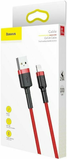 Baseus Cafule IP Edition Braided USB-A to Lightning Cable Red 0.5m (CALKLF-A09)