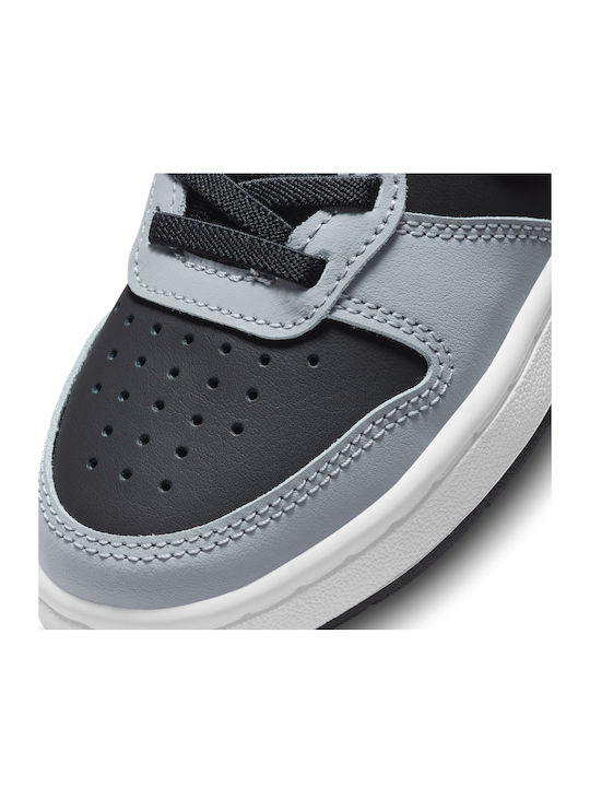 Court Court Borough Kids Sports Shoes Basketball with Hoop & Loop Closure Gray