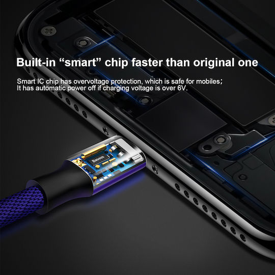 Baseus Yiven Плетена USB-A към Lightning кабел Син 1.8м (CALYW-A13)