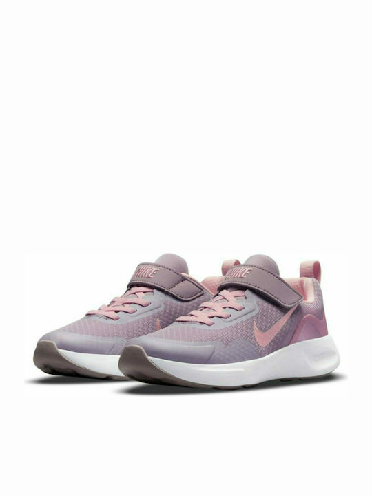 Kids Sports Shoes Running with Hoop & Loop Closure Pink