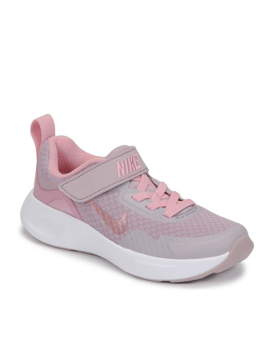 Kids Sports Shoes Running with Hoop & Loop Closure Pink