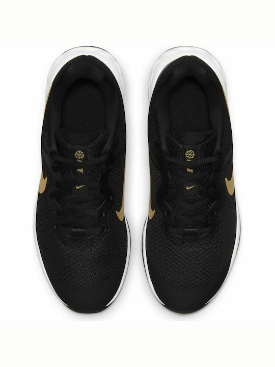Revolution Revolution 6 Kids Sports Shoes Running with Laces Black / Metallic Gold / White