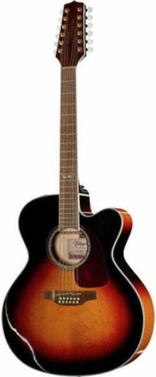 Takamine Semi-Akustik Gitarre GJ72CE-12BSB Jumbo Ausschnitt Braun / Sunburst