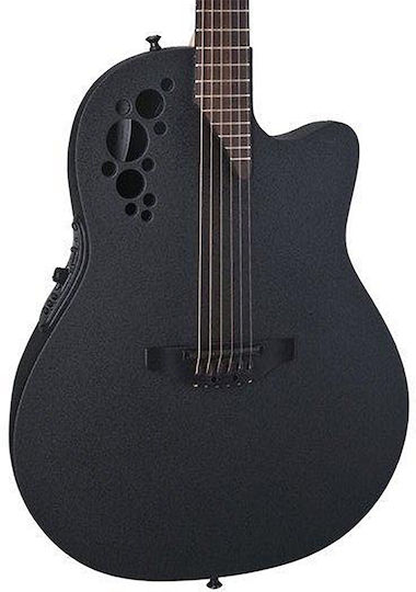 Ovation Semi-Acoustic Guitar Elite TX Mid Depth Cutaway Black