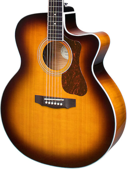 Guild Semi-Akustik Gitarre F250CE Deluxe Ausschnitt Bersten