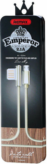 Remax Emperor RC-054i Winkel (90°) / Regulär USB-A zu Lightning Kabel Schwarz 1m (14835)