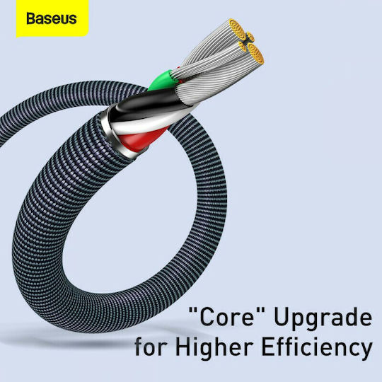 Baseus Crystal Shine Плетена USB-A към Lightning кабел Черен 1.2м (CAJY000001)