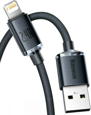 Baseus Crystal Shine Împletit USB-A la Cablu Lightning Negru 2m (CAJY000101)