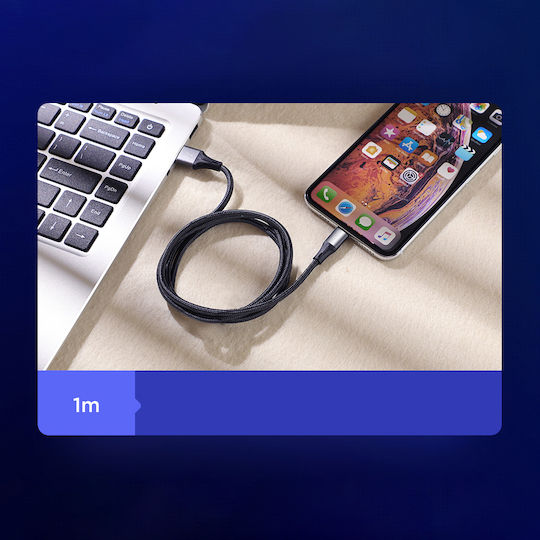 Joyroom S-1030N1 Braided USB to Lightning Cable Μαύρο 1m