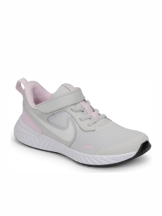 Revolution Revolution 5 Kids Sports Shoes Running with Hoop & Loop Closure Photon Dust / White / Pink Foam