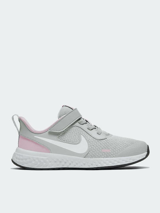Revolution Revolution 5 Kids Sports Shoes Running with Hoop & Loop Closure Photon Dust / White / Pink Foam
