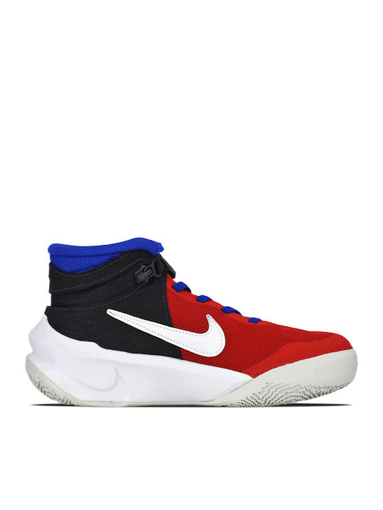 Team Hustle D 10 Flyease Αθλητικά Παιδικά Παπούτσια Μπάσκετ με Σκρατς Off Noir / University Red / Game Royal / White