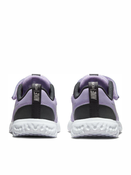 Revolution 5 Αθλητικά Παιδικά Παπούτσια Running με Σκρατς Lilac / Dark Smoke Grey / White / Metallic Silver