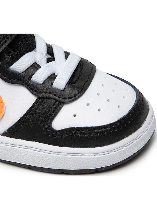Court Borough Kids Sneakers with Hoop & Loop Closure White