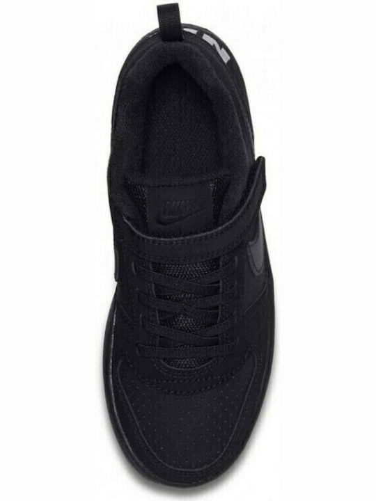 Court Court Borough PSV Kids Sports Shoes Basketball with Hoop & Loop Closure Black