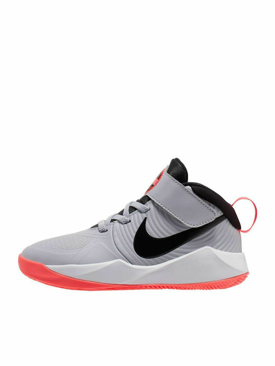 Hustle Team Hustle D 9 PS Kids Sports Shoes Basketball with Hoop & Loop Closure Gray