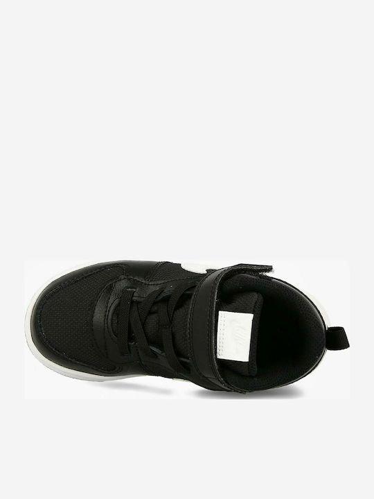 Court Borough Mid Pe Αθλητικά Παιδικά Παπούτσια με Σκρατς Black / White