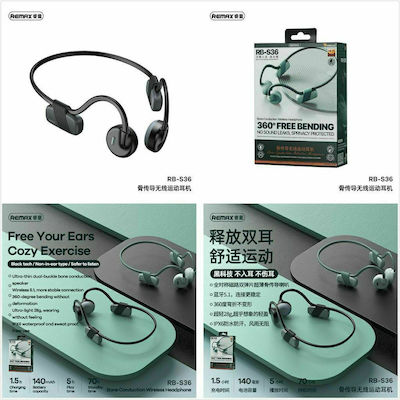 Remax RB-S36 Bone Conduction Bluetooth Handsfree Earphones with Sweat Resistance Blacα