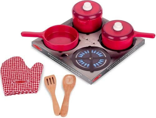 Melissa & Doug Wooden Cooking Utensils Set for Ages 3+ 8pcs
