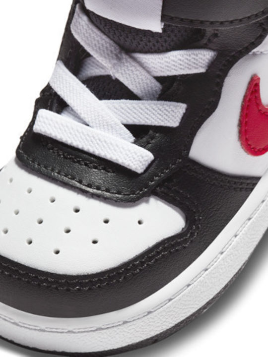 Court Borough MID 2 Kids Sneakers High with Hoop & Loop Closure White