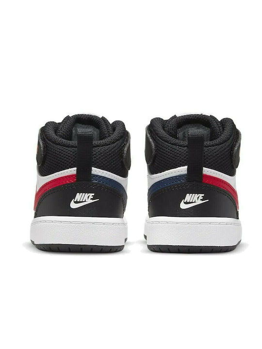 Court Borough MID 2 Kids Sneakers High with Hoop & Loop Closure White