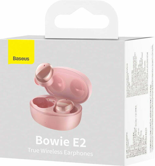 Baseus Bowie E2 In-ear Bluetooth Handsfree Ακουστικά με Θήκη Φόρτισης Ροζ