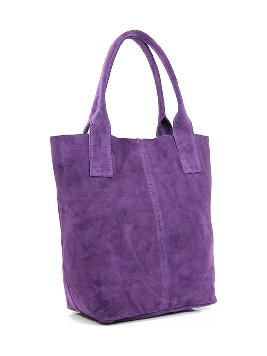 J&A Bags Leather Women's Bag Shopper Shoulder Purple