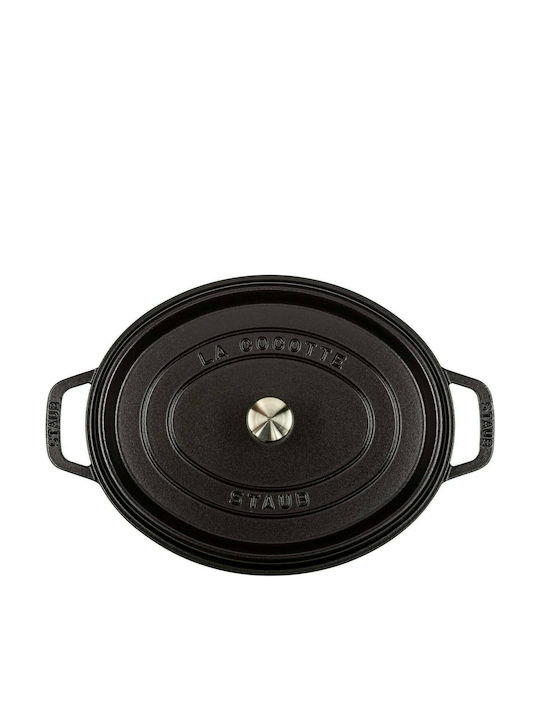 Staub Oval Cocotte Βαθιά Κατσαρόλα από Μαντέμι 4.2lt / 29cm Black