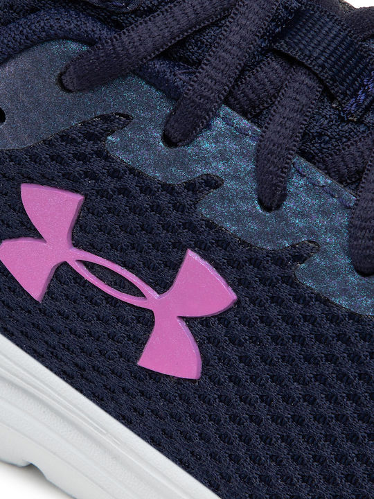 UA GS Surge 2 Kids Sports Shoes Running with Laces Navy Blue