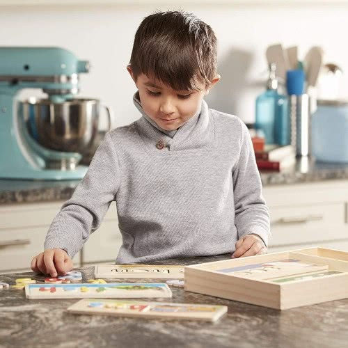 Melissa & Doug See & Spell Образователна Игра Букви и цифри от Дърво за 4+ години Години