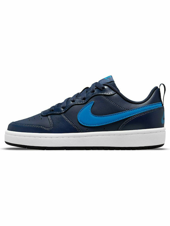 Court Borough Low 2 Kids Sports Shoes Basketball with Laces Blue
