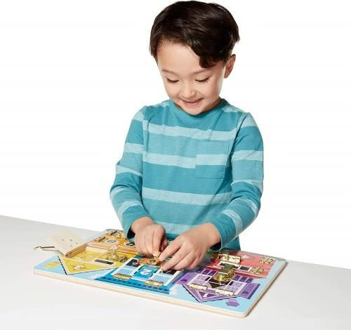 Melissa & Doug Latches Board Εκπαιδευτικό Παιχνίδι Γνώσεων από Ξύλο για 3+ Ετών