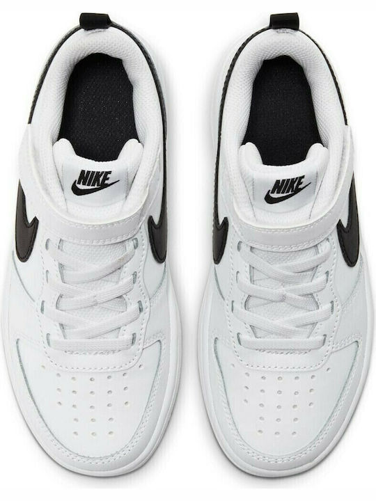 Court Court Borough Low 2 Kids Sports Shoes Basketball with Hoop & Loop Closure White