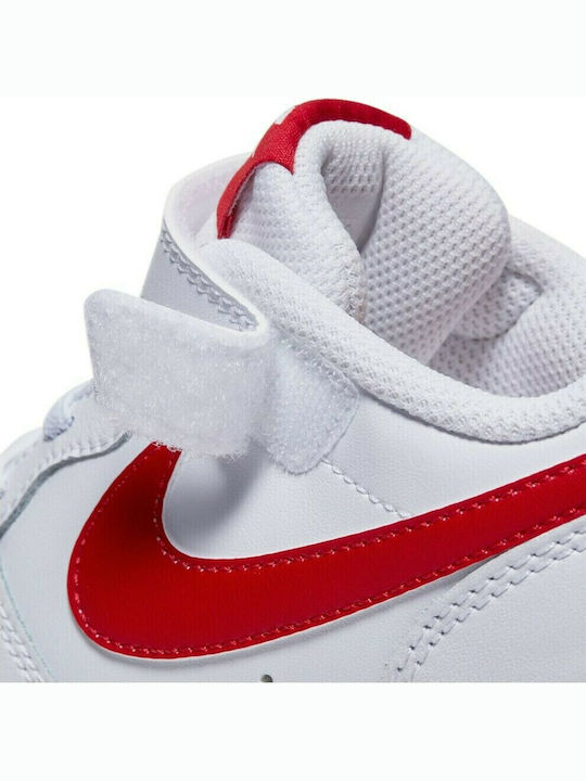 Court Court Borough Low 2 Psv Kids Sports Shoes Basketball with Hoop & Loop Closure White / University Red