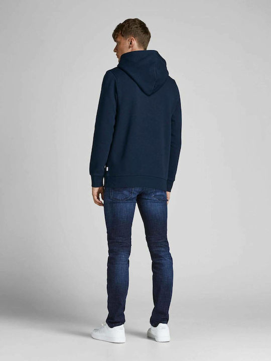 Jack & Jones Men's Sweatshirt with Hood and Pockets Navy Blazer