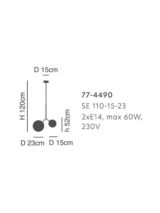 Home Lighting Prato Lustră Auriu cu Dulie E14, E.14 48cm.