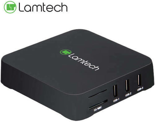 Lamtech TV Box LAM020908 4K UHD with WiFi USB 2.0 2GB RAM and 16GB Storage Space with Operating System Android 10.1