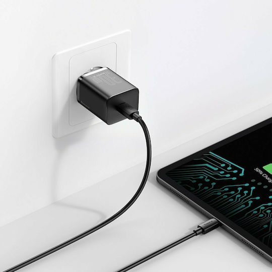 Baseus Charger Without Cable with USB-C Port 30W Power Delivery Blacks (Super Si)