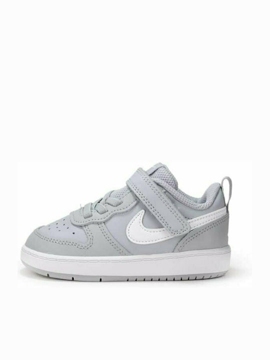 Court Borough Low 2 Kids Sports Shoes with Hoop & Loop Closure Gray