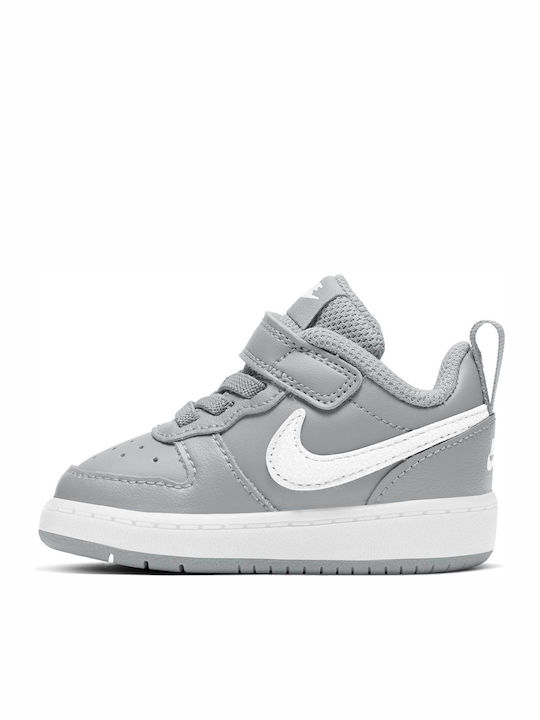 Court Borough Low 2 Kids Sports Shoes with Hoop & Loop Closure Gray
