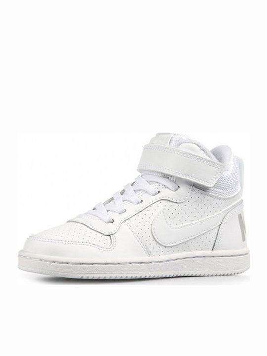 Court Court Borough MID PSV Kids Sports Shoes Basketball with Hoop & Loop Closure White