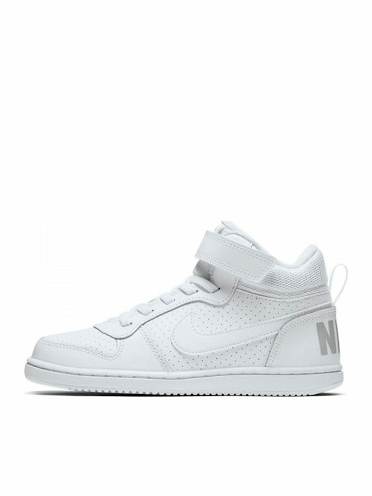 Court Court Borough MID PSV Kids Sports Shoes Basketball with Hoop & Loop Closure White