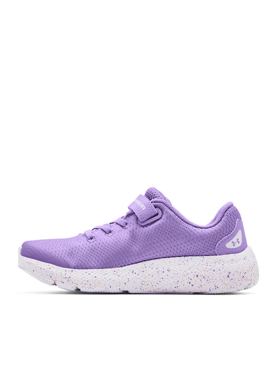 Pre School UA Pursuit 2 AC Kids Sports Shoes Running with Hoop & Loop Closure Lilac